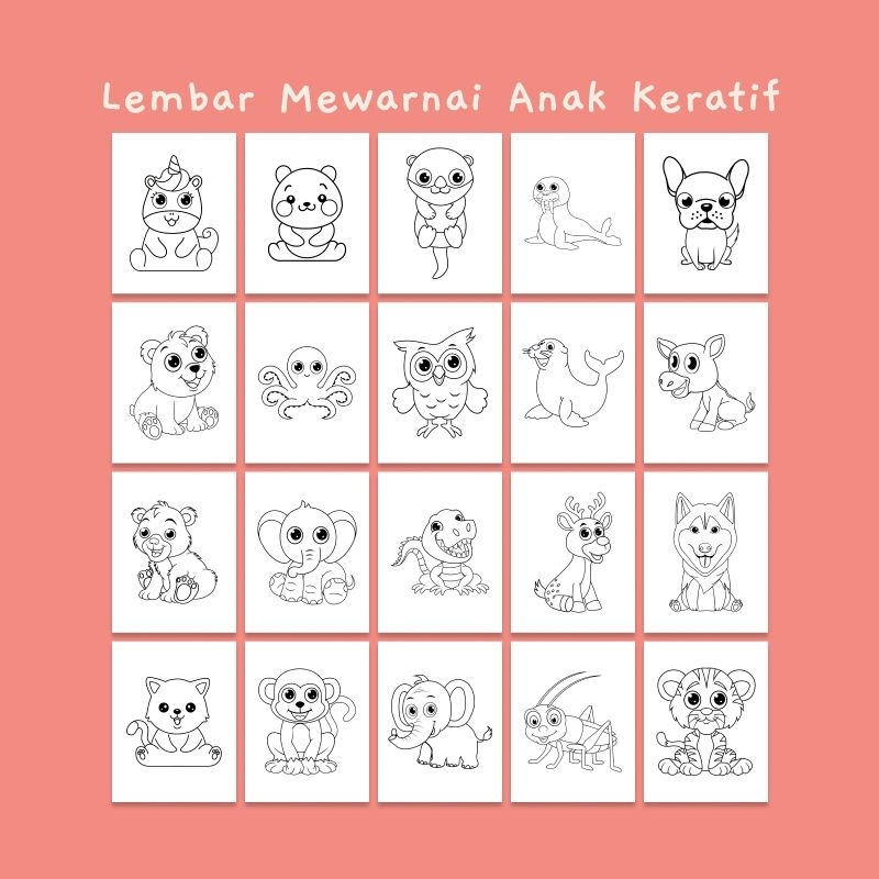 

Lembar Mewarnai Anak Kreatif Tema Animal