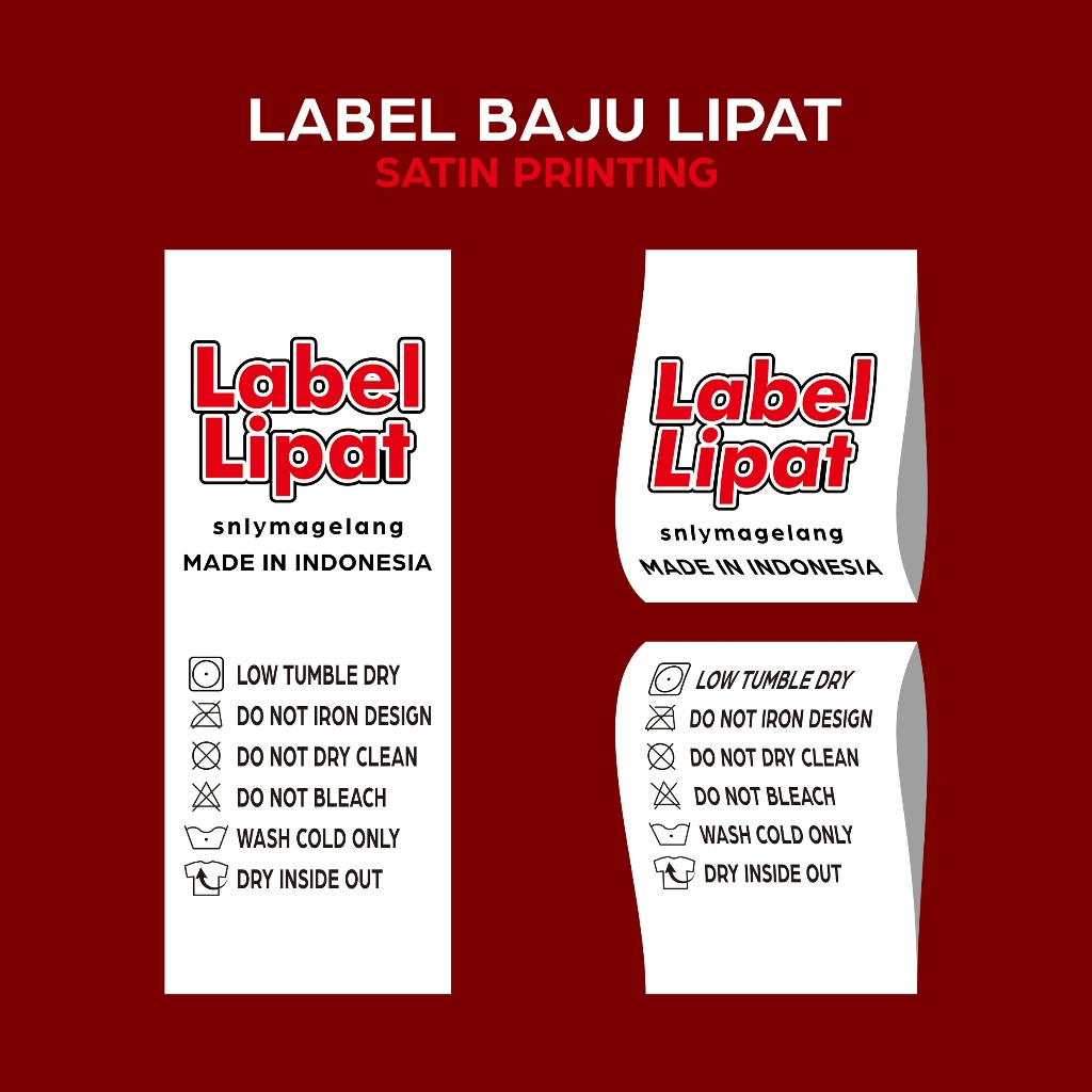 

Label Baju Hijab Lipat Custom Satin Printing 1000pcs