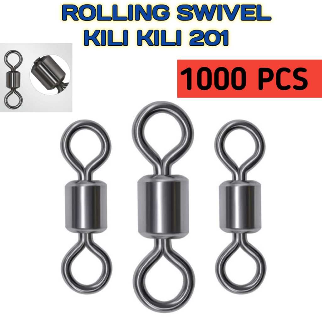 Kili kili pancing 201 1000pcs swivel kili kili kuat 201 rolling swivel roling swivel kili kili swive