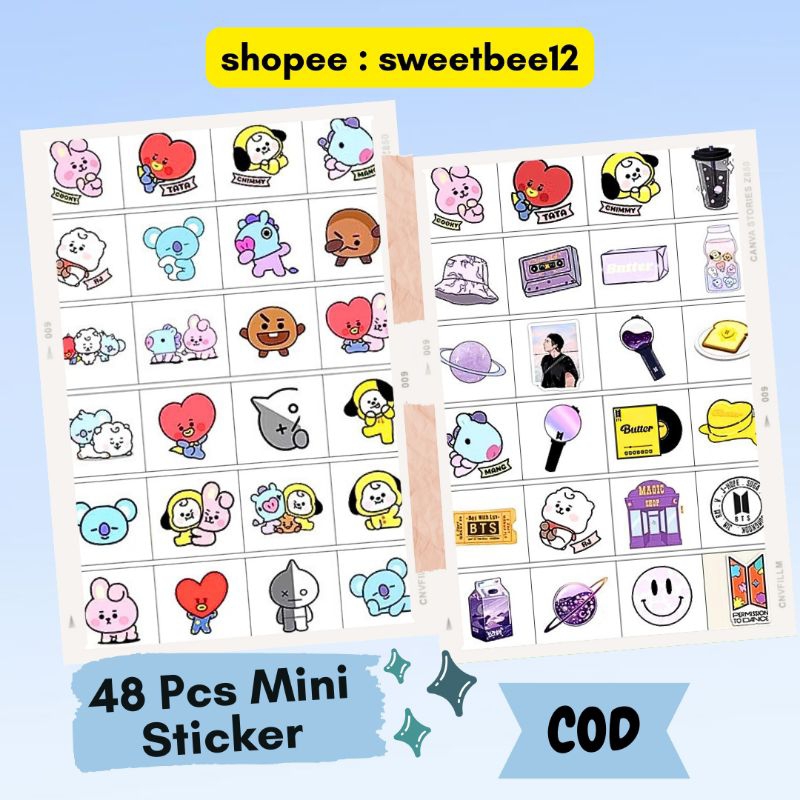 

48pcs Sticker Mini BT21 Cute