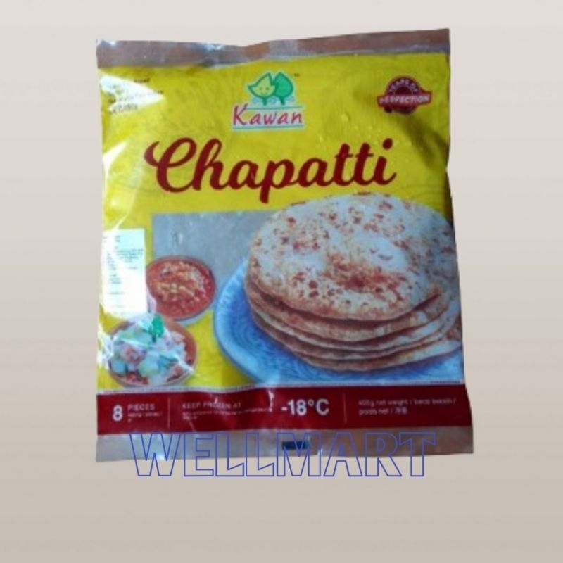 

Kawan Chapatti 400gr Isi 8 Indian Flat Bread Roti India Frozen Halal