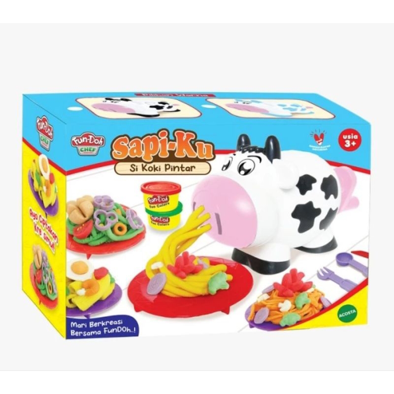 Mainan Edukasi Lilin Sapi Ku Cetak Kreasi Es Krim dan Mie dengan Lilin Warna-Warni