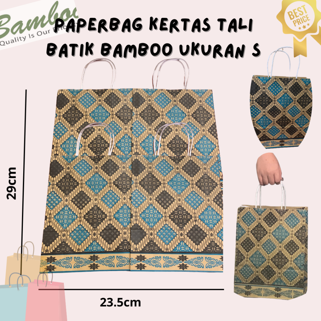 Paper Bag Batik Kertas Ukuran Kecil / Tas Paper Bag Tebal Tali Motif Batik High Quality Kecil Isi 1 