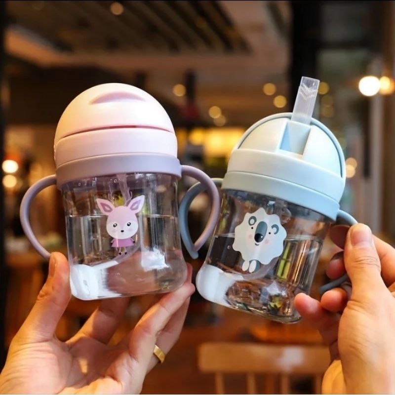 botol minum anak viral 280ML/botol air minum bayi karakter hewan