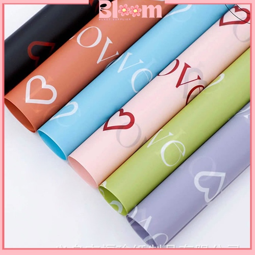

20 Lembar Kertas Buket Bunga Love Korean Cellophane Wrapping paper KB6172