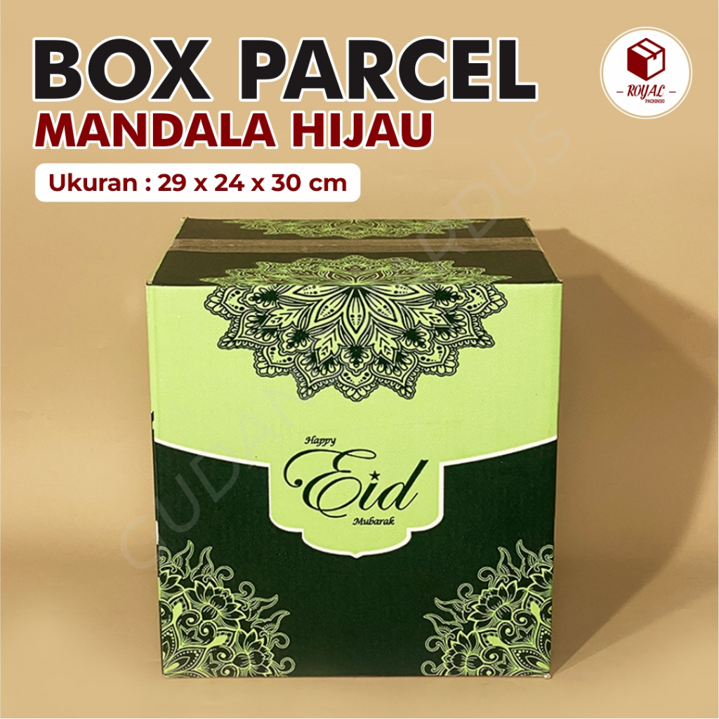 

BOX MANDALA HIJAU 29 x 24 x 30 cm - BOX PARCEL IDUL FITRI/BOX HAMPERS LEBARAN/PARCEL SEMBAKO LEBARAN