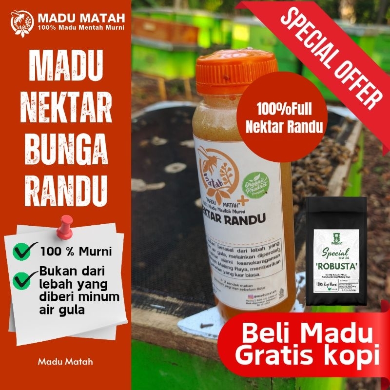 

MADU MATAH - Madu Randu Madu Murni Madu Asli 100% Tanpa Campuran RAW Honey