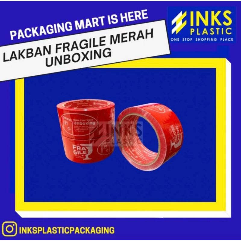 

LAKBAN FRAGILE MERAH UNBOXING TEBAL