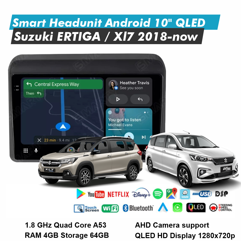All new ERTIGA XL7 2018-2025 headunit android 10 inch RAM 4GB Storage 64GB QLED audio mobil