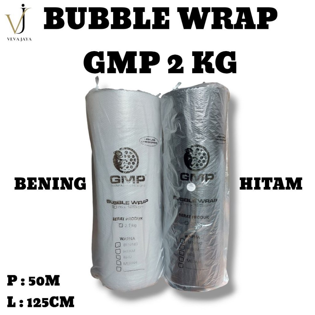 

Bubble wrap hitam bening tebal merk GMP berat 2 kg