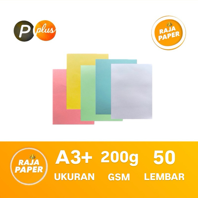 

Kertas Kartu TIK Ukuran A3+ 50 lembar 200 Gsm Gr Gram By PAPER PLUS ( 320 Mm x 448 Mm ) / ( 32 Cm x 44.8 Cm ) 50 Lbr 50 Pcs Kertas HVS BC Manila Karton Kartu TIK Card Thick A3 Plus