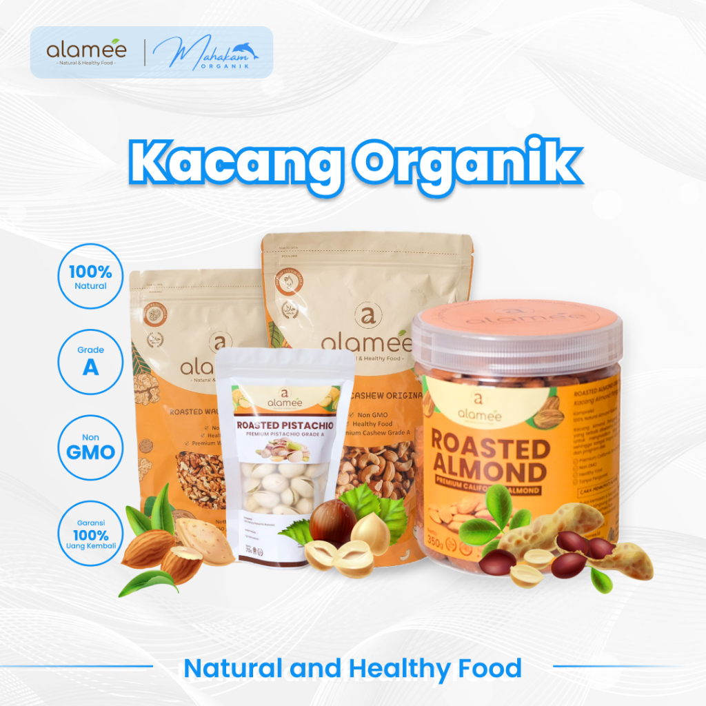 

ALAMEE Kacang Almond Panggang Roasted Cashew Mede Walnut Pistachio Roasted