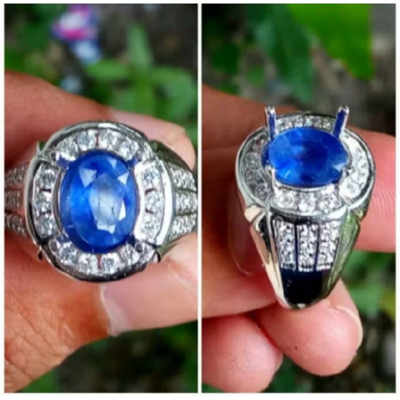 cincin blue safir asli natural kualitas HQ super bagus