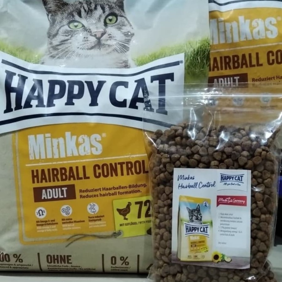 Happy Cat Minkas Hairball Repack 1kg / Makanan Kucing HappyCat Happy Cat Minkas