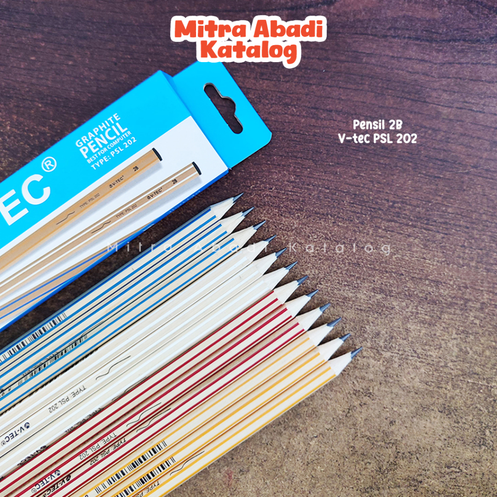 

(12 PCS) PENSIL 2B V-TEC PSL 202 / 1 pack pak vtec psl202 pencil kayu pena original menulis graphite menggambar sket sketch anak alat tulis sekolah kuliah atk kantor stationery murah / mitra abadi katalog jogja