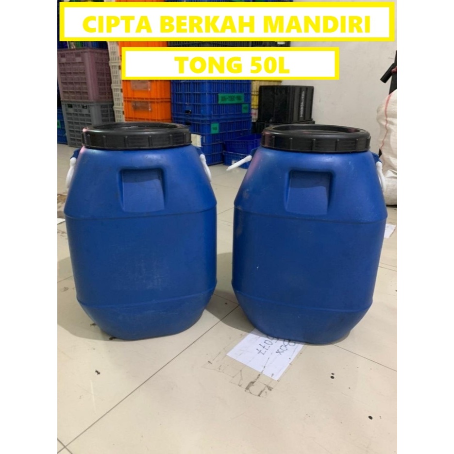 tong Tempat sampah Bekas 50kg Tong biru Sampah Tong Drum serbaguna berkualitas