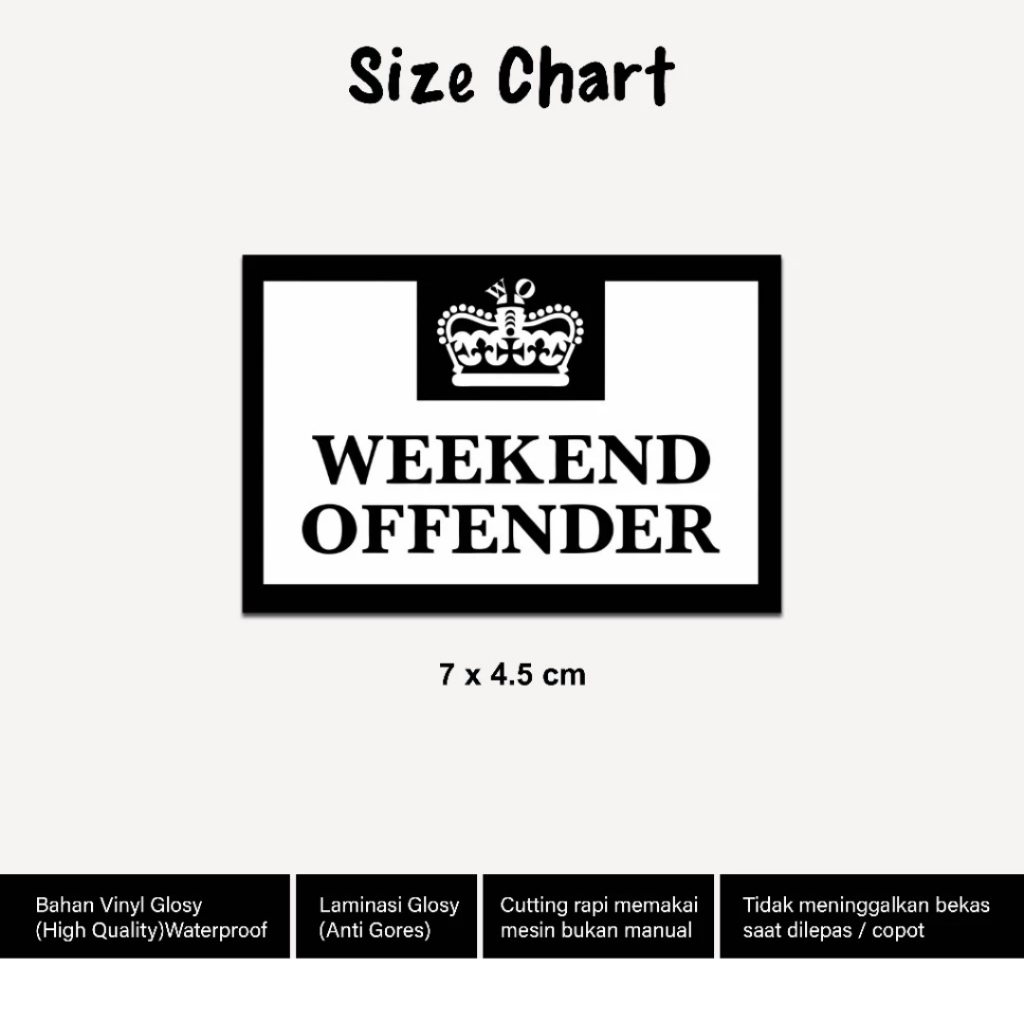 

Sticker Casual Football Stiker Brand Kasual Weekend Offender Sepak Bola