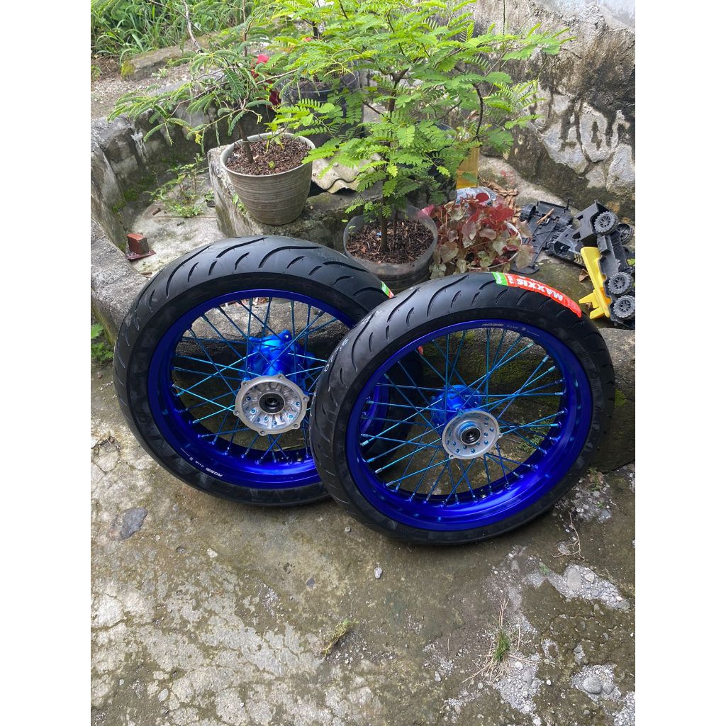 Roda Supermoto WR Ban Maxxis Baru Wheelset Sumo Yamaha WR155 Ring 17