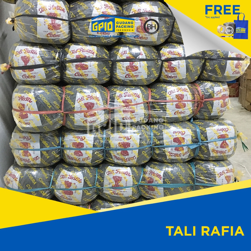 

Promo (GOSEND/GRAB) COBRA - Tali Rafia Hitam / Warna-Warni 7 ons