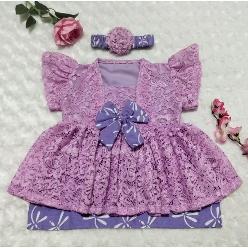 KEBAYA BAYI / KEBAYA ANAK / SETELAH KEBAYA ANAK PEREMPUAN WARNA Ungu LILAC