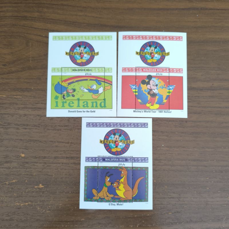 

[PRANGKO MINI SHEET] MICKEY'S WORLD TOUR | 1001 HELLOS | Maldives | FULLSET 3 BIJI