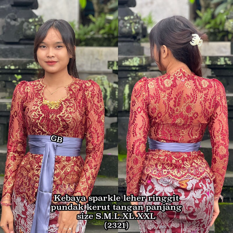 kebaya metalik sparkle /lengan panjang/kebaya metalik metalic/kebaya bali ringgit sabrina klepet