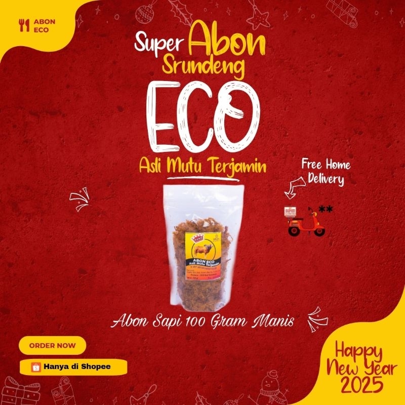 

Abon Sapi ECO 100 Gram Manis Exp September 2025