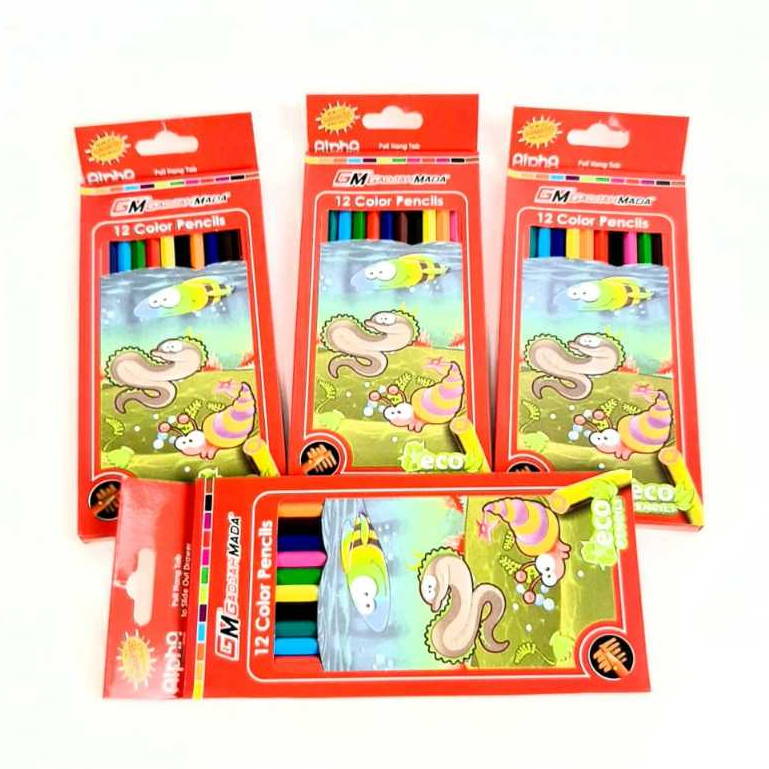 

Harga Grosir 1Packs / 12 pcs Pensil Warna Color Pencil Panjang GM-1270 / SQ-12L (12 warna)