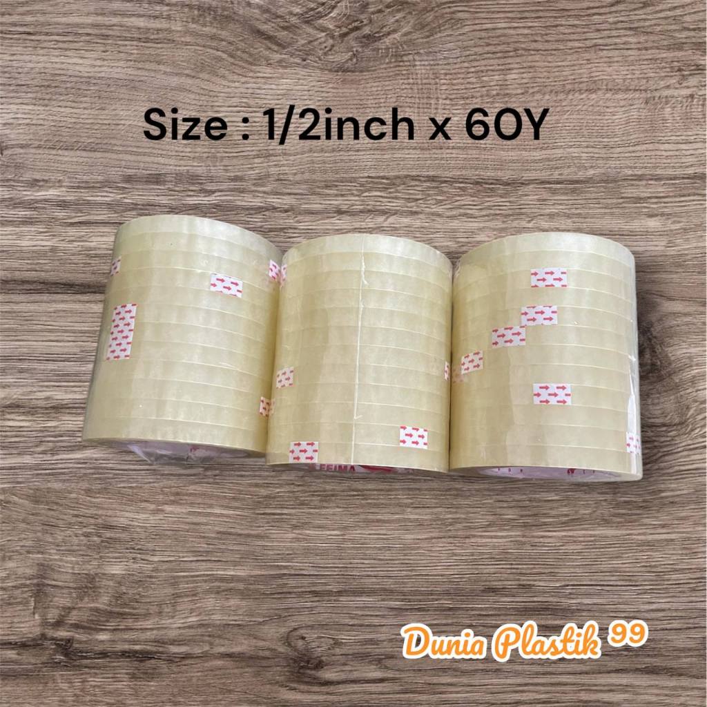 Lakban Kecil Bening ,Lakban Feima Kecil , Bening 1 Cm