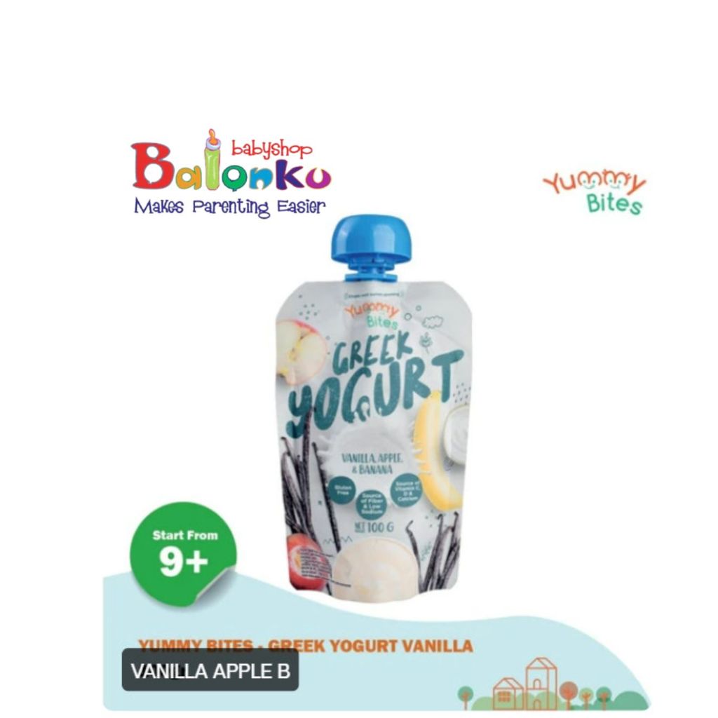 

Yummy Bites Greek Yogurt Vanilla, Apple & Banana 100g