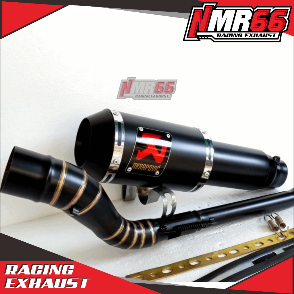KNALPOT RACING AKRAPOVIC LORENZO SUARA BASS EMPUK UNTUK VIXION CBR150R R15 CB150 SATRIA FU SONIC MX 