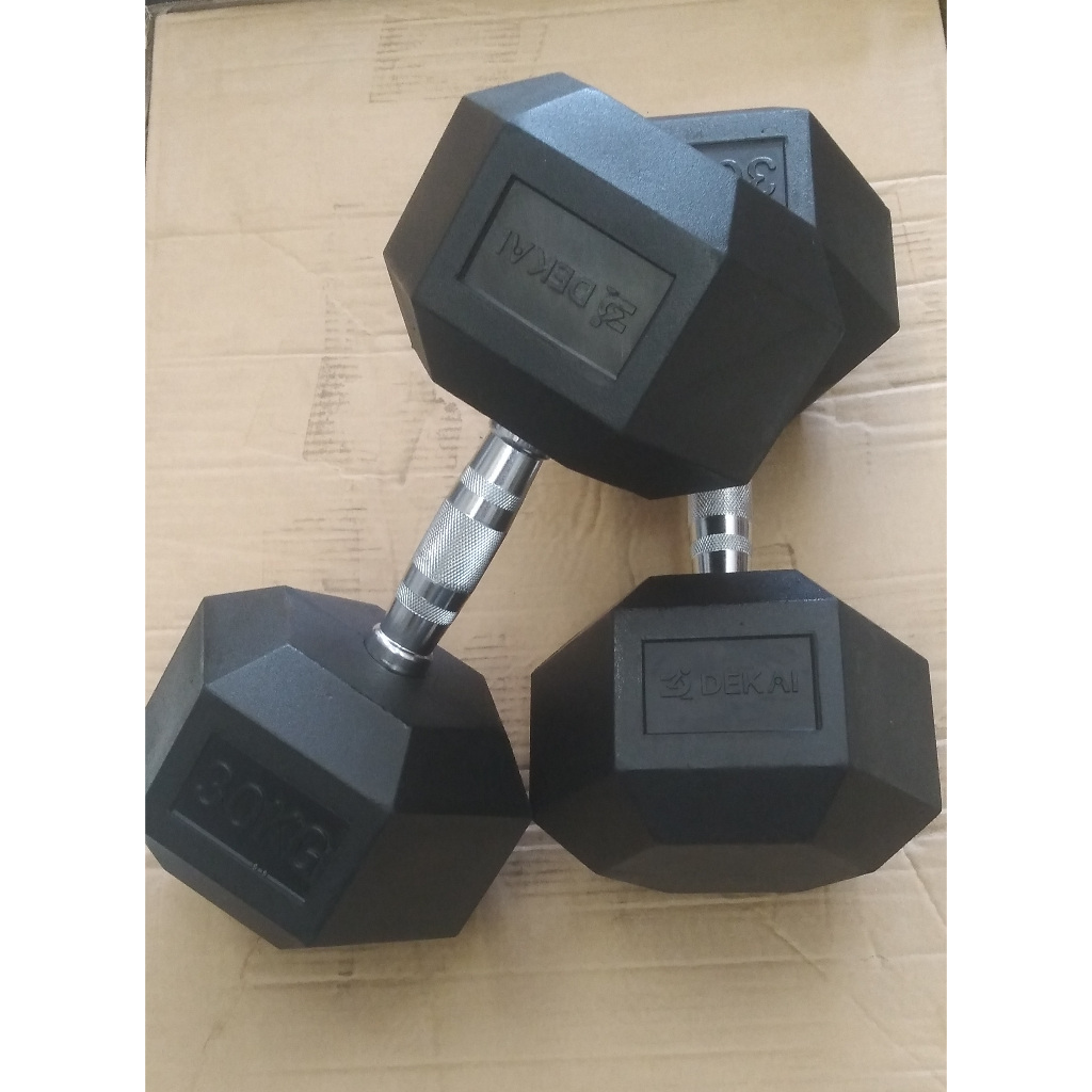 "Jual Produk Dumbell Rubber Hexa Hexagon Dumbell Hexagonal 15 KG - 40 KG - DEKAI ''