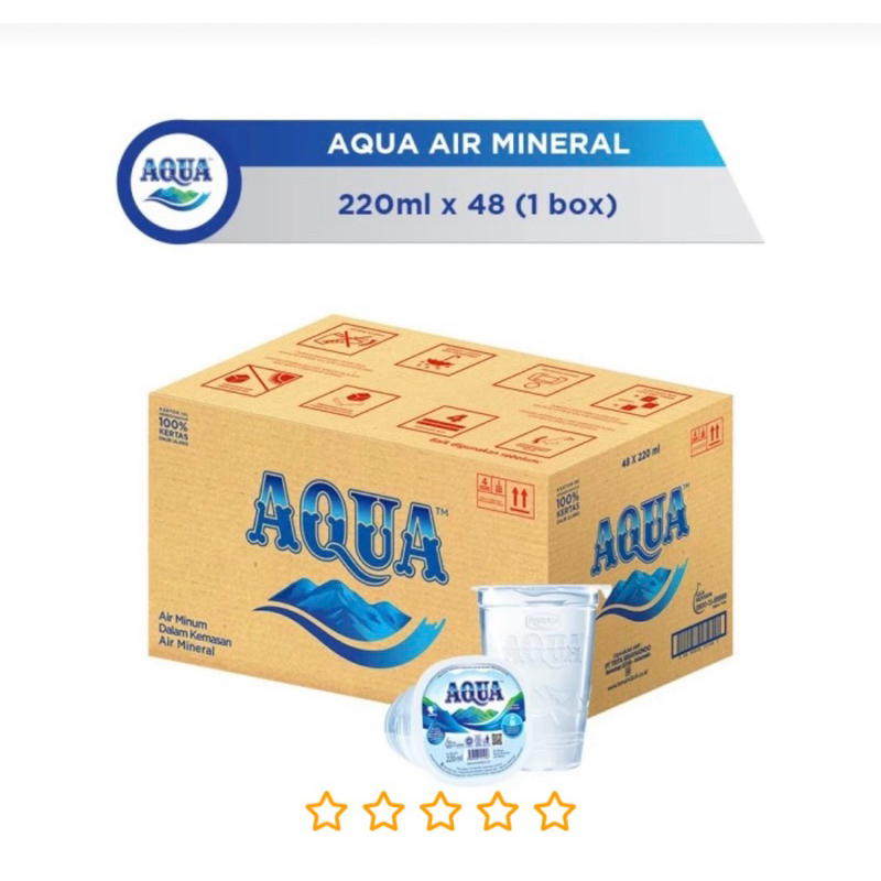 

AQUA (air mineral gelas) satu dus 220ml / 48 pcs