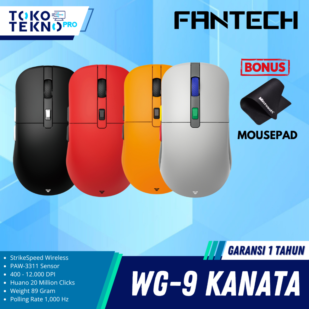 Fantech KANATA WG9 / WG9-S / WG 9S Kanata S Wireless Gaming Mouse RGB PAW-3311