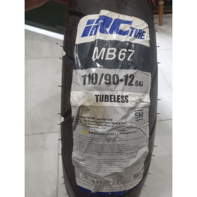 Ban luar tubless scoopy belakang IRC 110/90-12