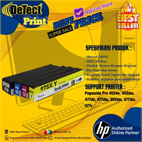 Catridge Tinta Compatible HP 975X Printer HP Pagewide Pro 452dn, 452dw, 477dn, 477dw, 552dw, 577dw