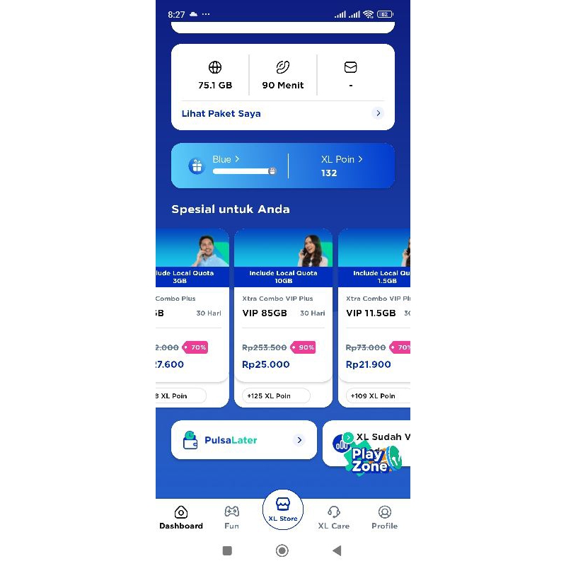 xtra combo vip plus, perpanjangan 25k