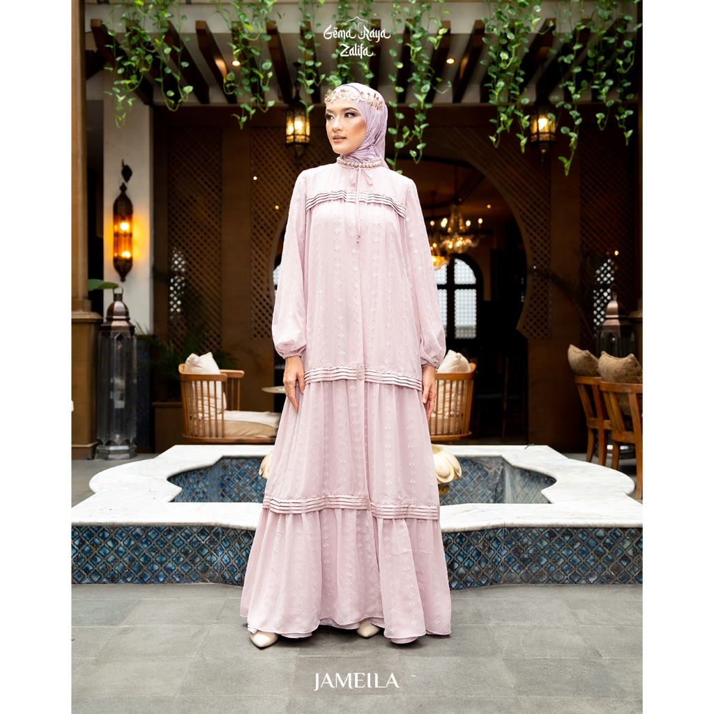 ZALIFA - JAMEILA DRESS WANITA BY ZALIFA SHIFON EMBROIDERY EKSLUSIVE - GAMIS EID SERIES WANITA