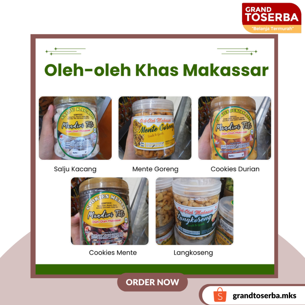 

OLEH-OLEH KHAS MAKASSAR - KEMASAN TOPLES