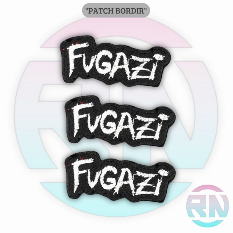 Emblem Patch Jahit Bordir Band FUGAZI Logo Iron Patch Bordir Aksesoris Emblem Band Bordir Patch Band