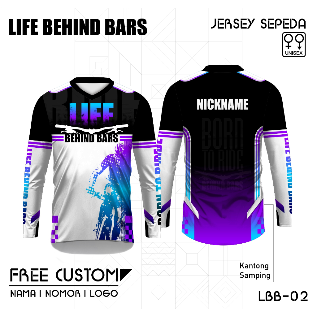 Baju sepeda jersey gowes speed kaos bike lengan panjang kantong samping