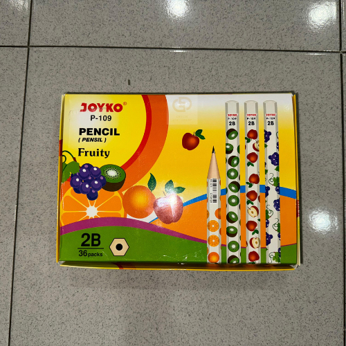 

(1 BOX / 36 PACKS) Pencil Pensil Joyko P-109 2B Fruity 1 Set 4 Pcs