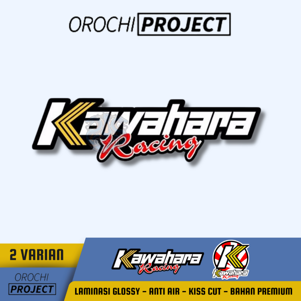 

Sticker Stiker Brand Logo Kawahara Racing Vinyl Glossy Anti Air HP Laptop Tumbler Motor Helm