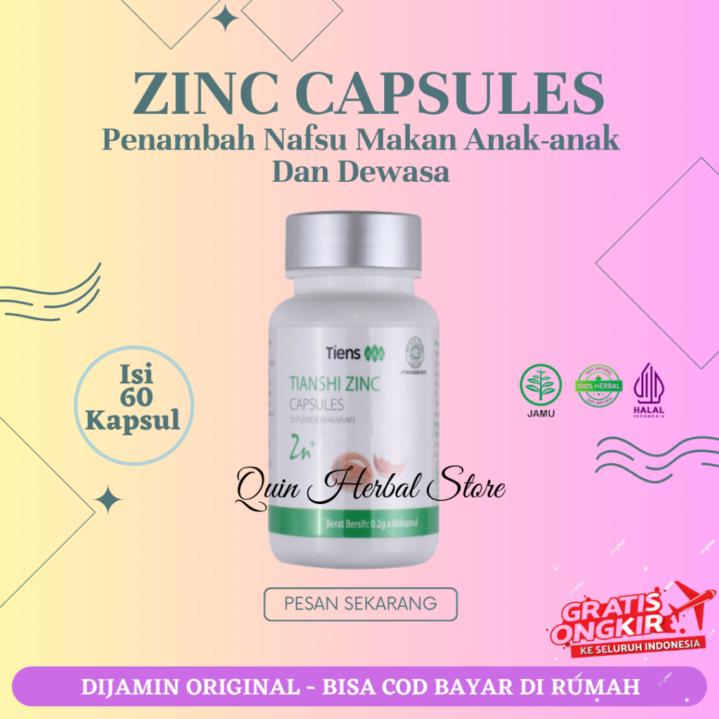 Zinc Tiens penggemuk badan bpom obat gemuk badan suplemen penggemuk badan