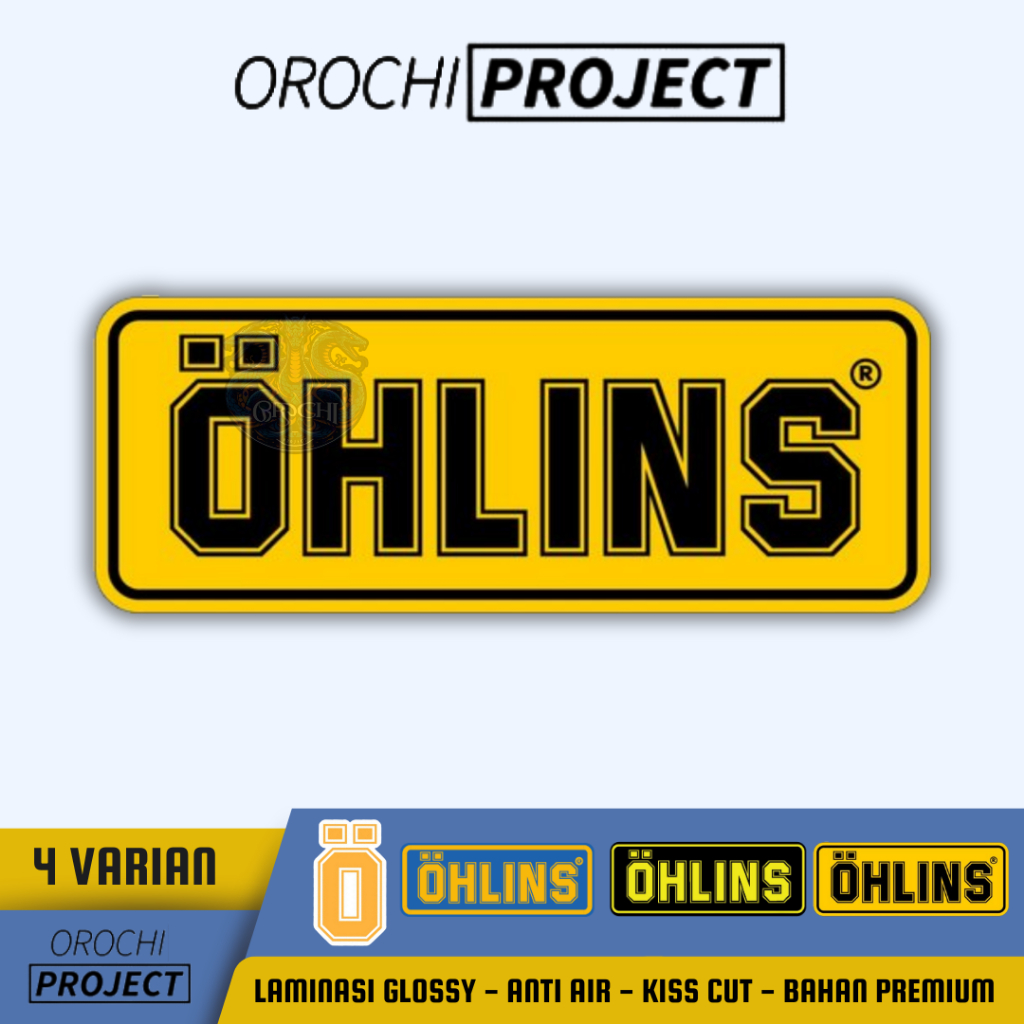 

Sticker Stiker Brand Logo OHLINS Vinyl Glossy Anti Air HP Laptop Tumbler Motor Helm
