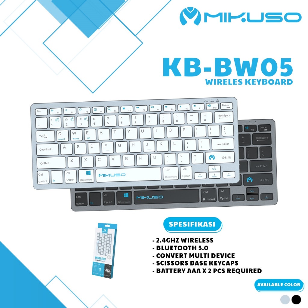 MIKUSO KB-BW05 KEYBOARD WIRELESS BLUETOOTH