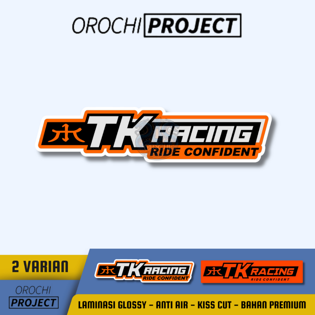 

Sticker Stiker Brand Logo TK Racing Vinyl Glossy Anti Air HP Laptop Tumbler Motor Helm