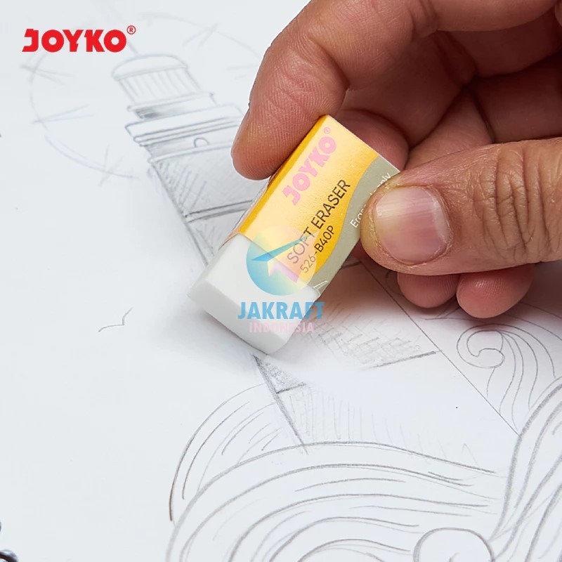 

(1 Pcs) Penghapus Pensil Putih White Kecil JOYKO 526-B40P Small Rubber Eraser