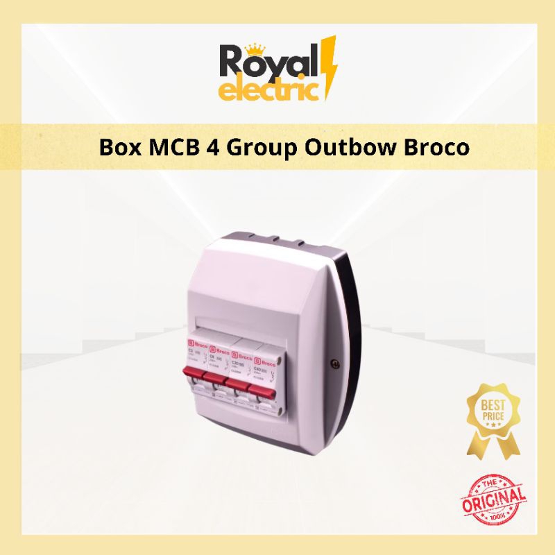 Broco Electrical 17204 Box MCB 4 Group Outbow