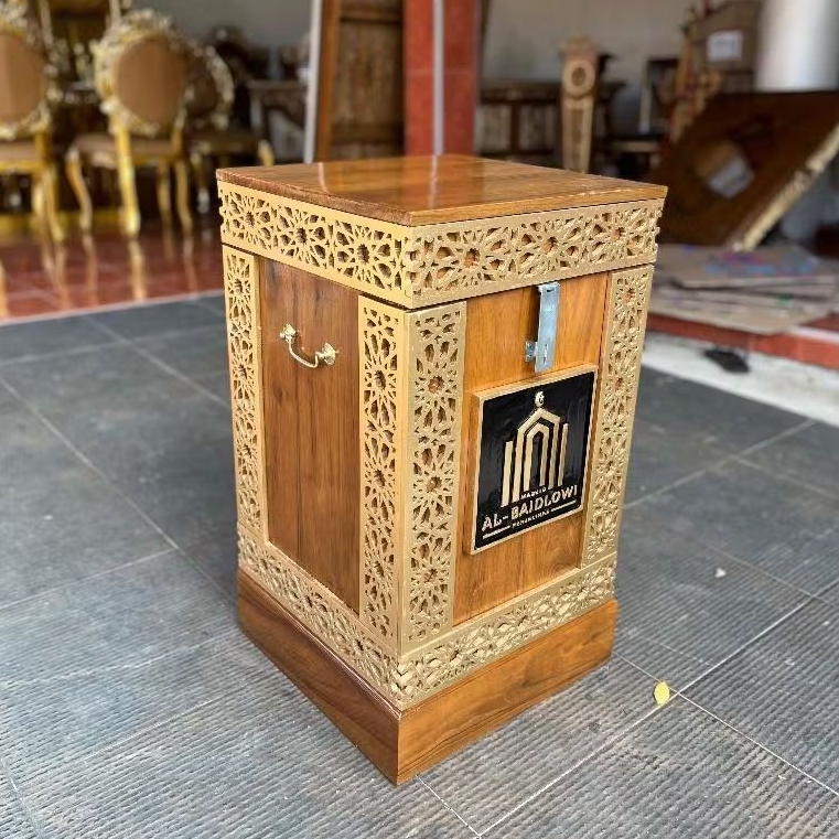 Kotak Amal Kayu Jati Minimalis | Kotak Donasi Jati Solid | Kotak Infak Masjid Kuat & Awet